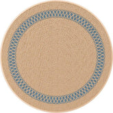 Inspire Shiva Round Rug 120cm - Beige/ Blue